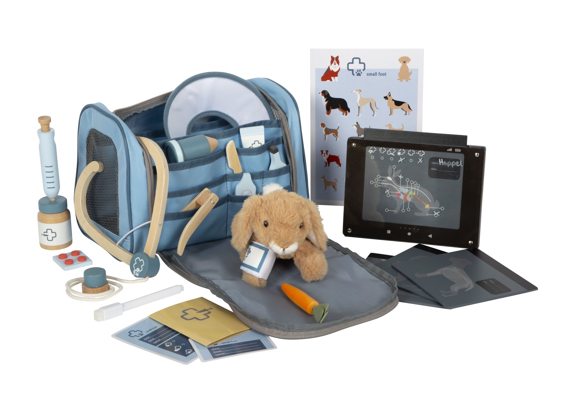 Small foot Tierarzt-Tasche – Hase – inkl. Plüschtier und Arztzubehör – 25,0 × 22,0 × 16,0 cm – ab 3 J.