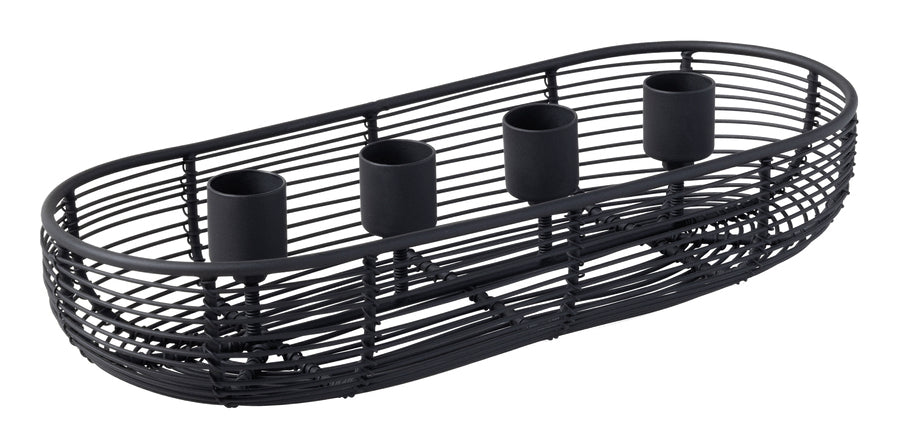 Villeroy & Boch Adventskranz – Metall, schwarz – Ø 28,5 × 6 cm – für 4 Kerzen