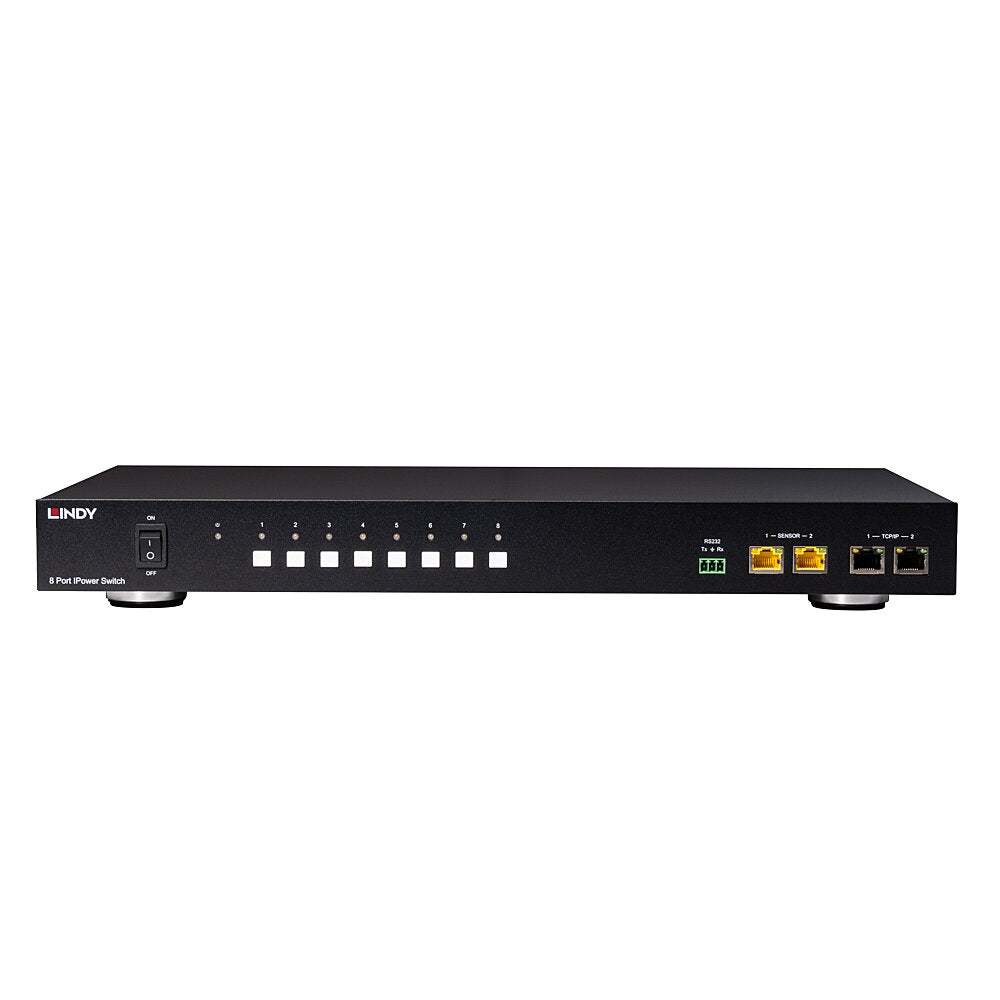 Lindy Rack-PDU – 2,5 kW, 110–250 V, 16 A, C20 IN, 8× C13 OUT, 1U – Schwarz