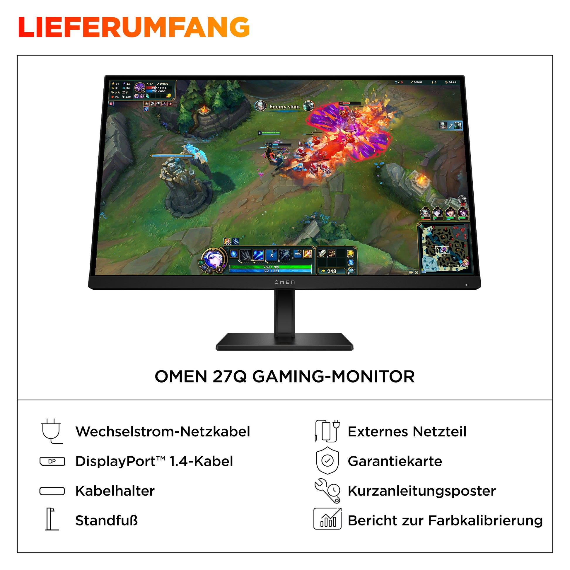 HP OMEN 27q G2 – 27", 2560 × 1440 (WQHD), IPS, 180 Hz, DisplayHDR 400