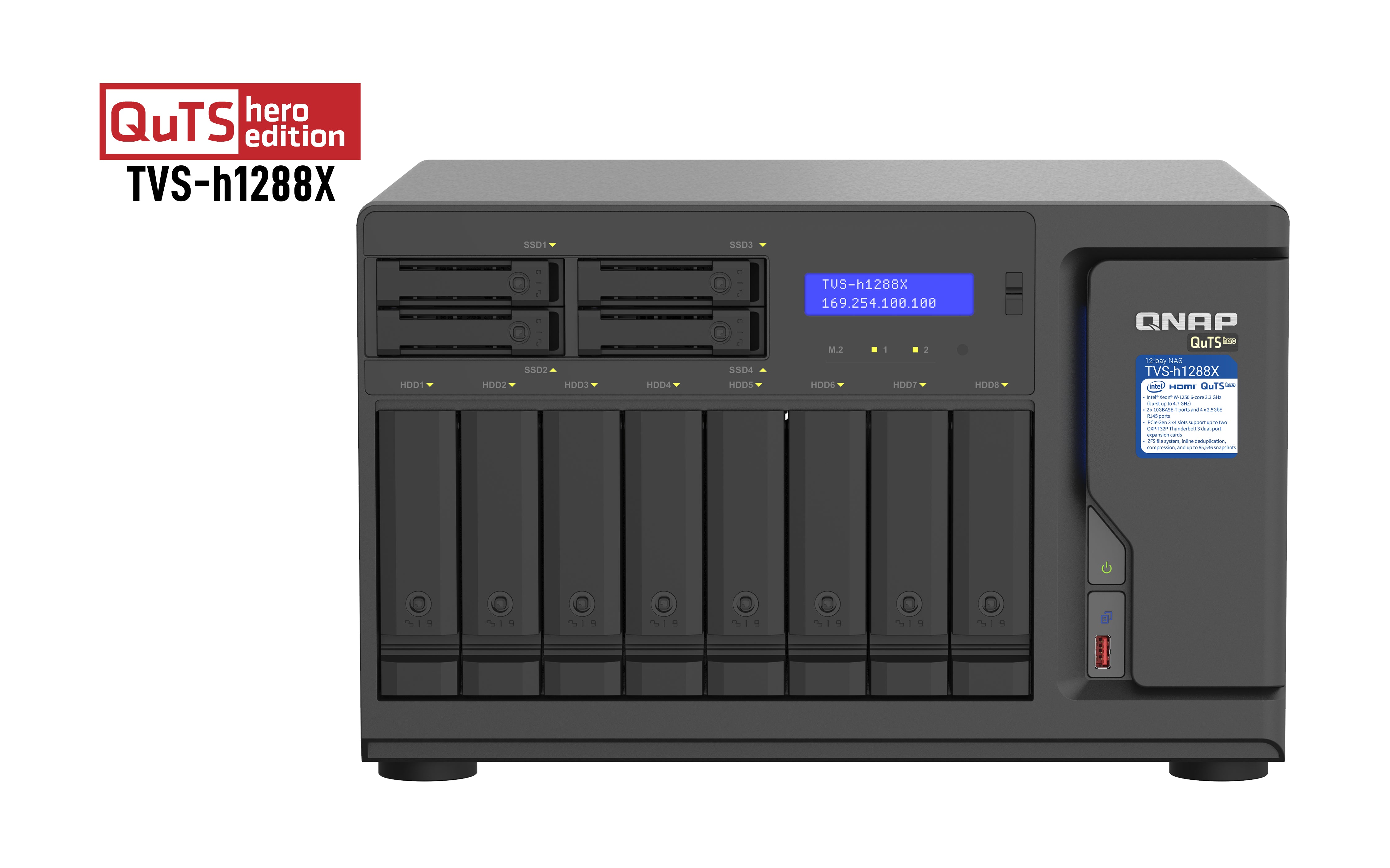 QNAP TVS-h1288X-W1250-16G Speichergerät – 12 Bay