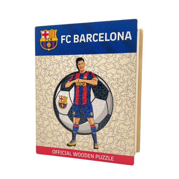 Iconic Puzzles Puzzle FC Barcelona – Robert Lewandowski – 150 Teile – 21 × 30 cm – ab 10 J. – Holz – mehrfarbig