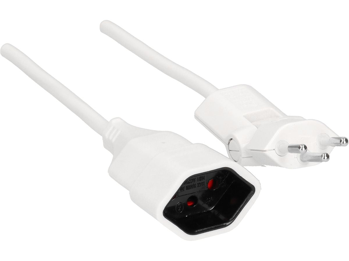 Max Hauri AG Max Hauri Verlängerungskabel – T12 (clip-clap)–T13, 1 m, IP20, 3×1,0 mm² H05VV-F, weiss