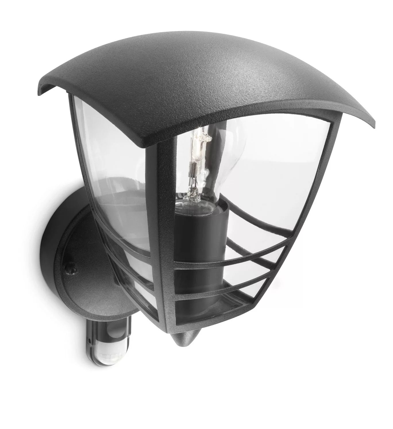 Philips by Signify Philips Aussenwandleuchte – 900 lm, 60 W – IP44 – Netzbetrieb – mit Bewegungsmelder – Schwarz – Aluminium