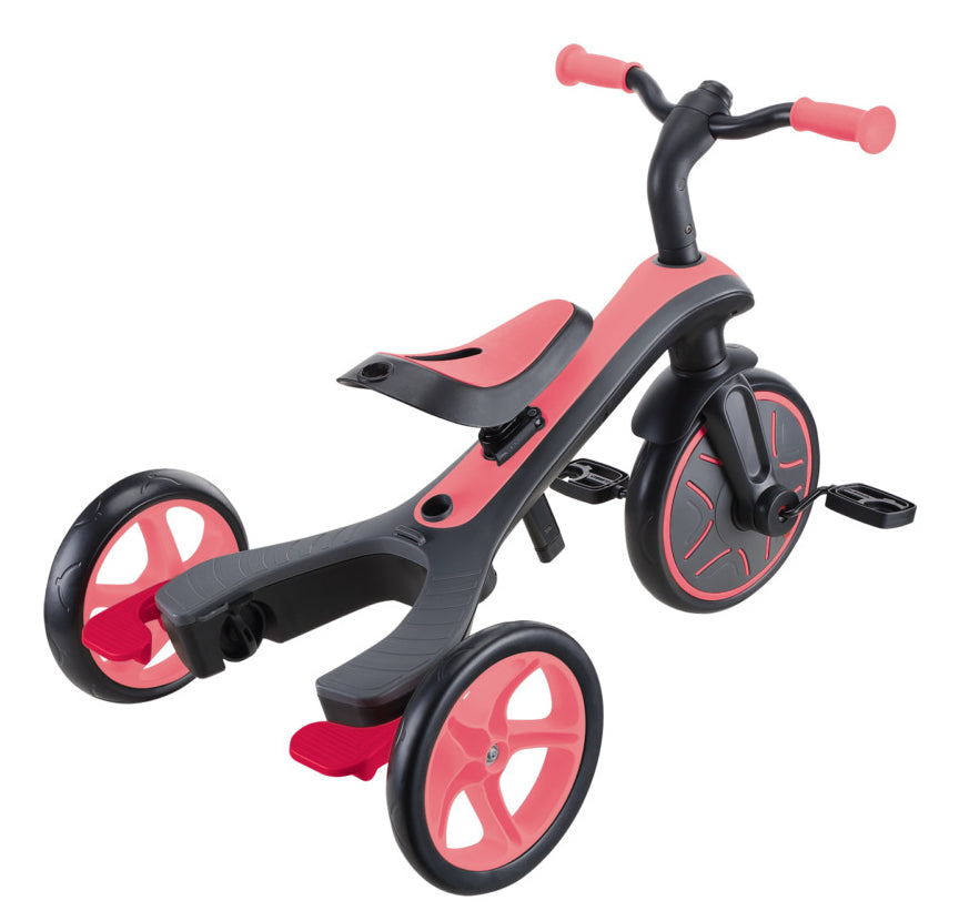 Globber Explorer 4 in 1 Dreirad – Schiebestange, verstellbarer Sitz – ab 10 Monaten – Rosa