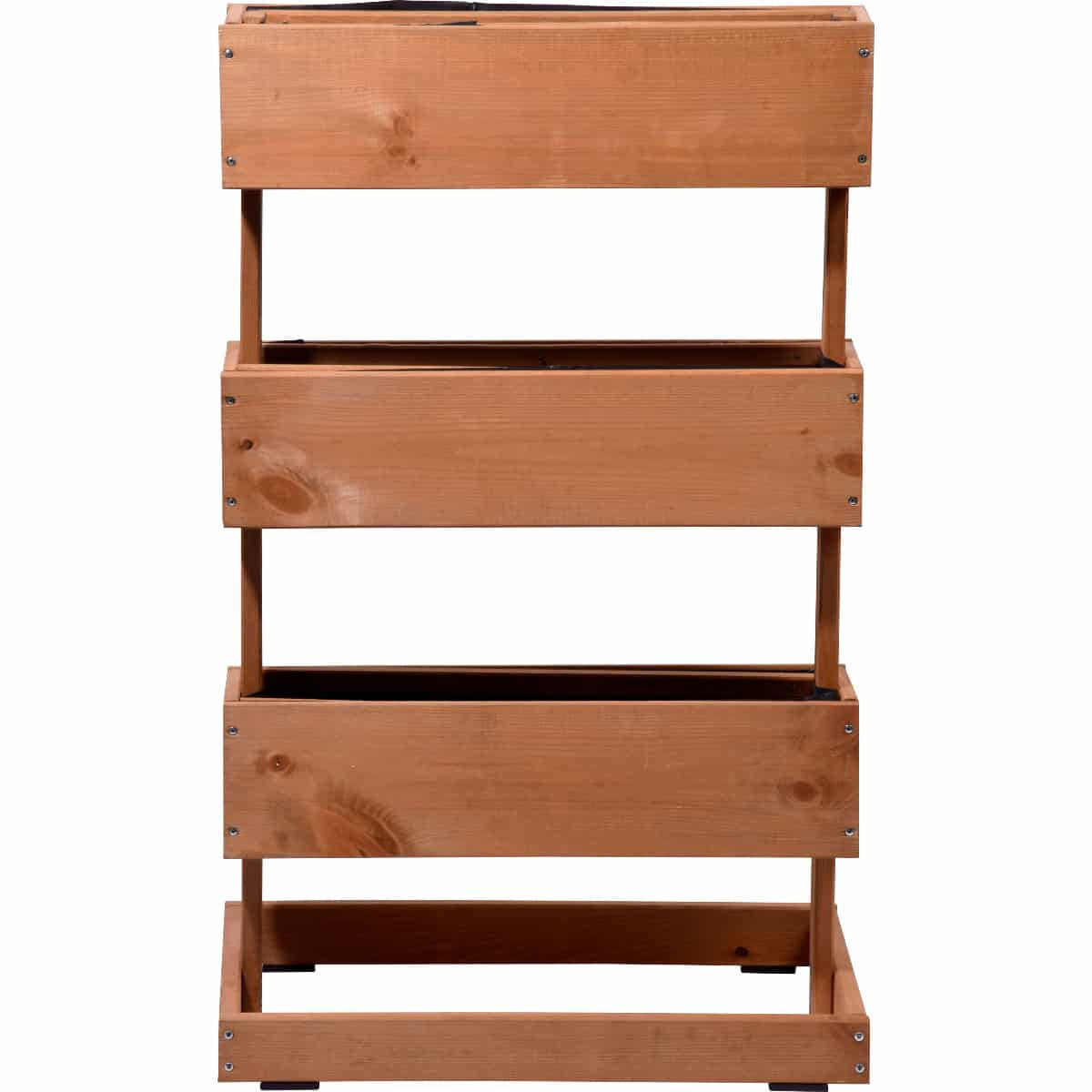Dobar Pflanzbeet – 49,5 × 78 × 30 cm – Kiefernholz & Kunststoff, Braun, 3 Sektionen