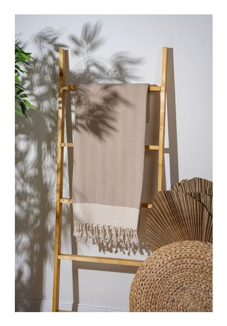 Foutastic Strandtuch Baliksirti – 90 × 180 cm, Beige, 90% Baumwolle/10% Polyester