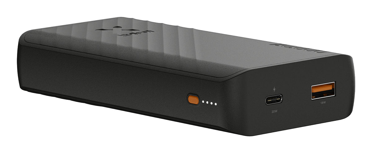 Xtorm Go2 Powerbank 20'000 mAh – 20 W PD, 1× USB-C, 1× USB-A, schwarz/anthrazit
