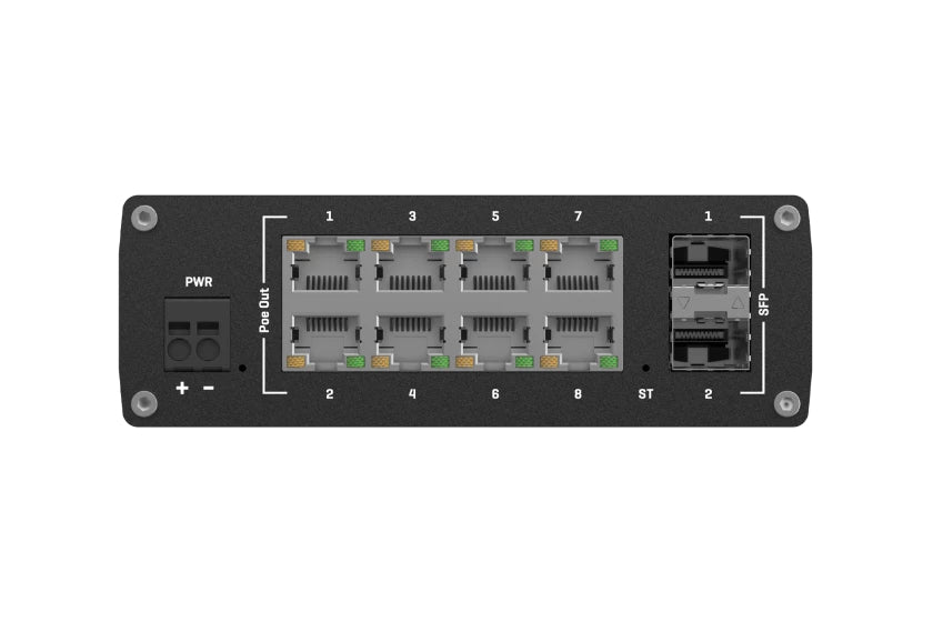 Teltonika TSW202 Switch – 8× RJ45, 2× SFP, 240 W PoE, GbE