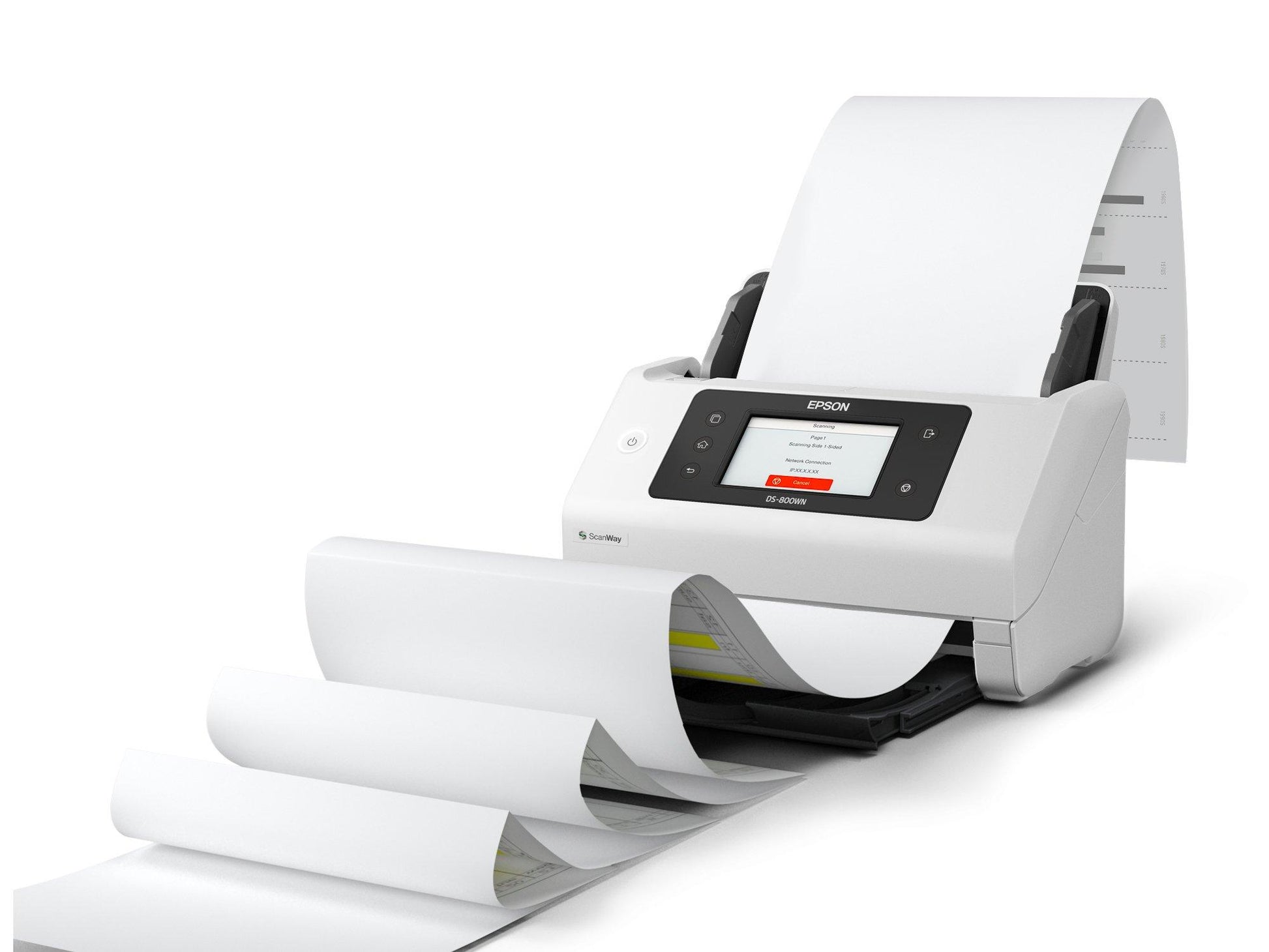 Epson WorkForce DS-800WN – Einzugsscanner, A4, Duplex, 50 ppm, ADF 100 Blatt, WLAN/LAN