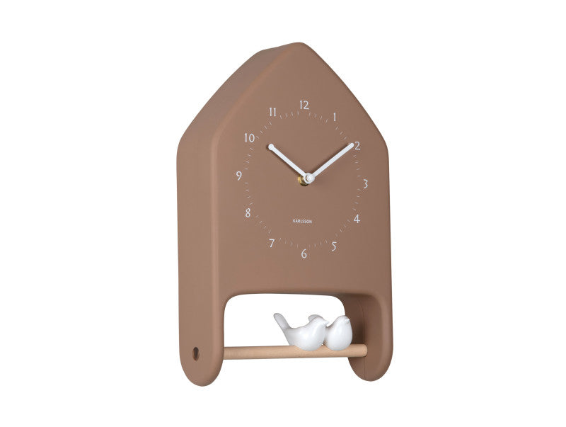 Karlsson Wanduhr – Analog, 20 × 32 × 7,1 cm, Braun, Kunststoff