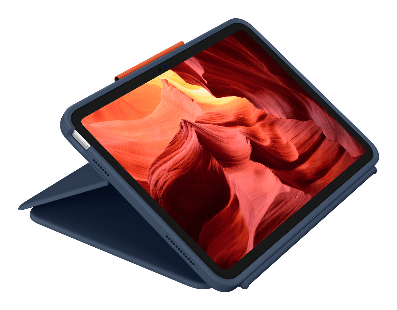 Logitech Rugged Combo 4 Touch Qwerty – Tastatur, US-Layout (EN), Blau – für iPadOS
