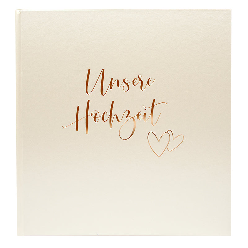 Goldbuch Hochzeitsalbum Herzklopfen – für 100 × 150 mm, beige, Herzmotiv, Papier, 300 × 310 mm