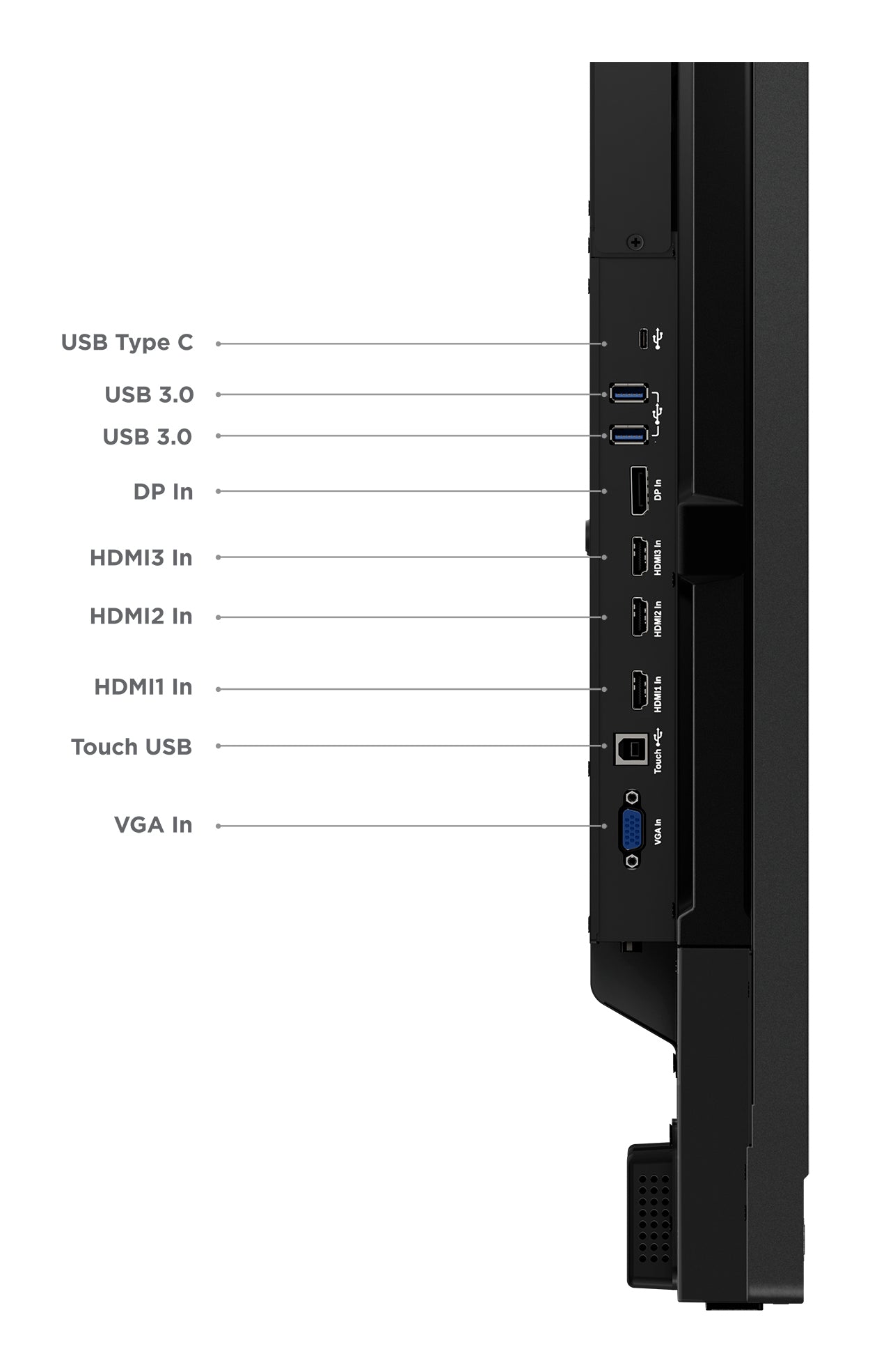 Lenovo ThinkVision T65 – 65" Touch, 3840 × 2160 (4K), IPS, Webcam, LAN