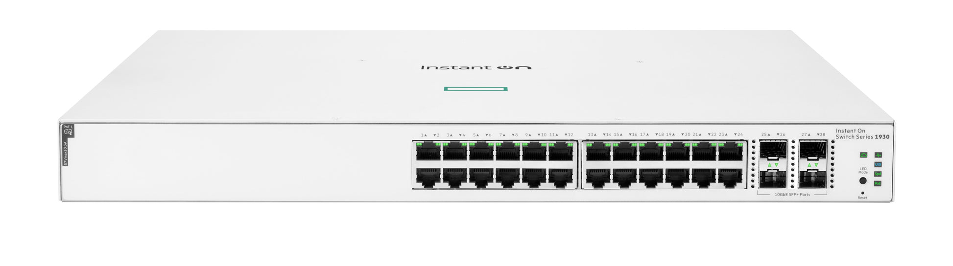 HPE Aruba 1930 24G JL684B – Managed Switch – 24×GbE, 4×SFP+, L2/L3, PoE+ 370 W, 1U
