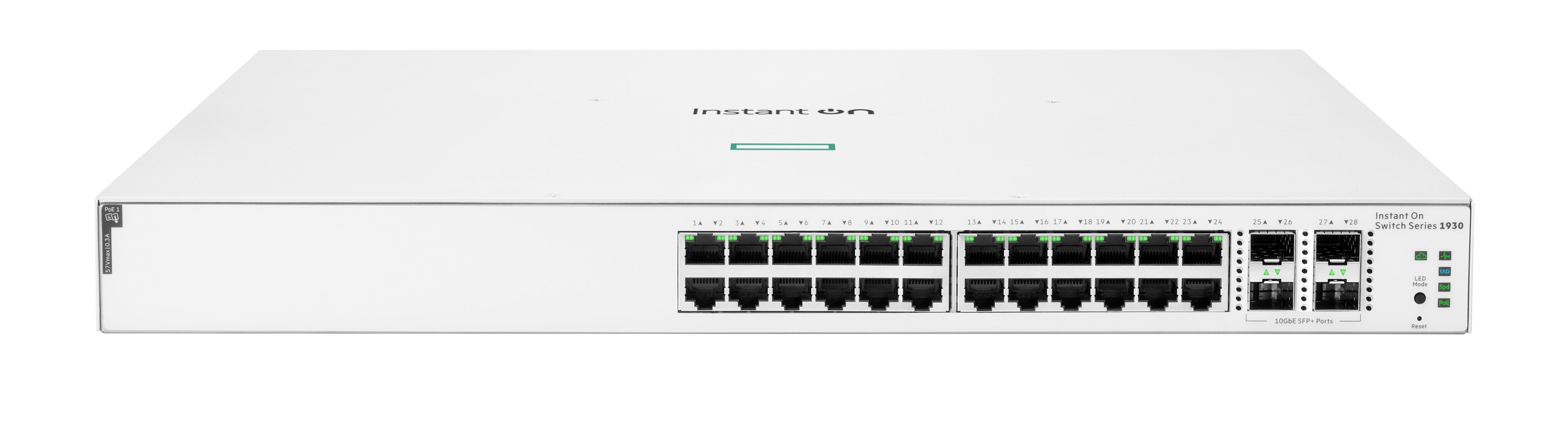 HPE Aruba 1930 24G JL684B – Managed Switch – 24×GbE, 4×SFP+, L2/L3, PoE+ 370 W, 1U