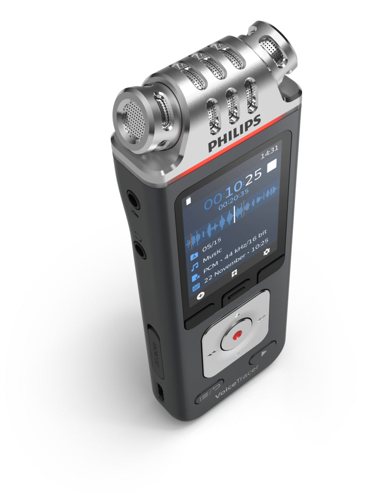 Philips VoiceTracer DVT8115 – Digitales Diktiergerät – 8 GB, mit Lautsprecher – Grau