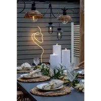 Star Trading Dekorative Aussenleuchte – 32,5 cm, 0,11 W, Warmweiss, IP44, Batteriebetrieb, Timer, Weiss