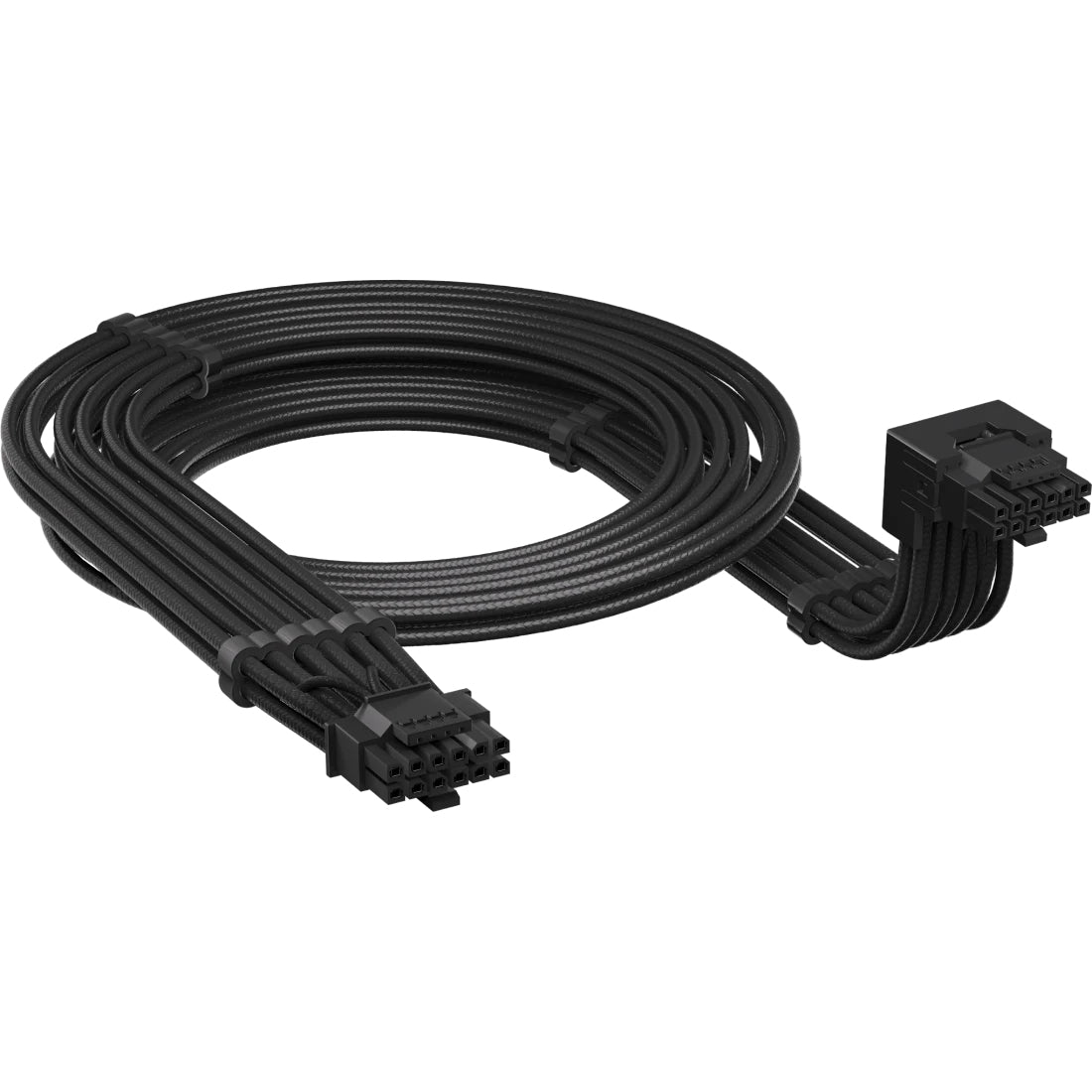 Corsair PCIe-Stromkabel – 12V-2×6 (gerade)–12-polig (gewinkelt, 90°), 0,65 m, schwarz