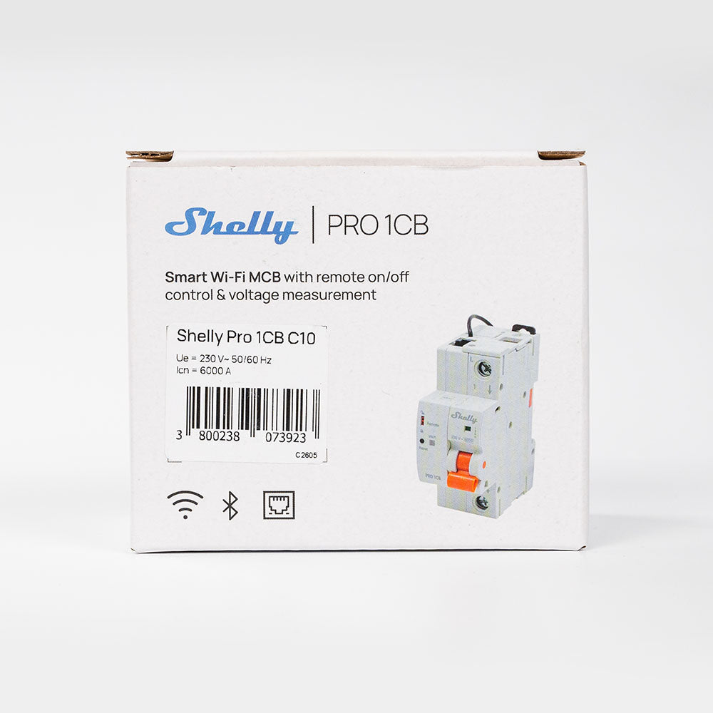 Shelly Leistungsschutzschalter – 10 A, C-Charakteristik, 160–230 V – Grau