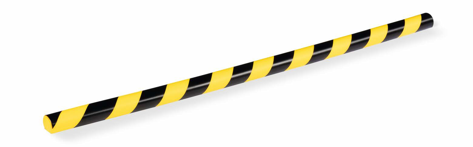 Durable Flächenschutzprofil S32R – 1 m, Kunststoff, Schwarz/Gelb, abgerundet, selbstklebend