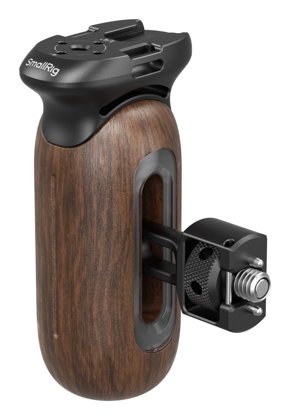 SmallRig 5238 Holzseitengriff Kameragriff – Aluminium/Holz, 1/4" & 3/8" Gewinde, bis 15 kg – Schwarz/Braun