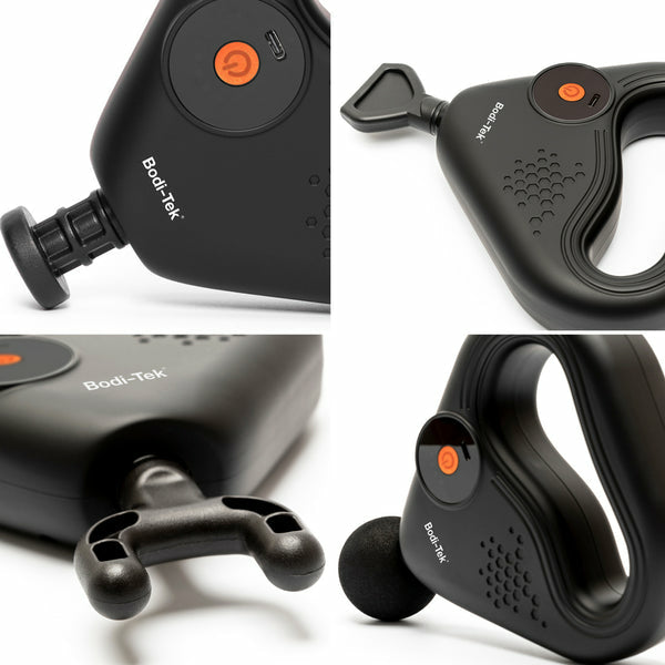 Bodi-Tek Massagepistole – Schwarz, Perkussionsmassage, Akkubetrieb, 4 Programme