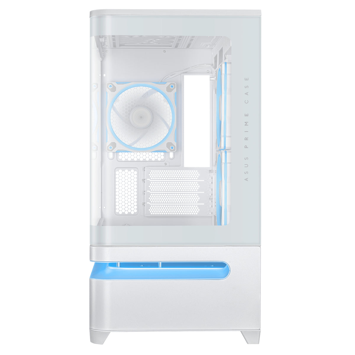 ASUS AP202 PRIME TG – PC-Gehäuse – Mid-Tower – mATX/Mini-ITX, 6× Lüfterplätze, Weiss, Sichtfenster