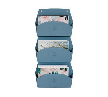 Exacompta AutentiK – Wandfach für A4, quer, Kunststoff, blaugrau, 382 × 289 × 72 mm