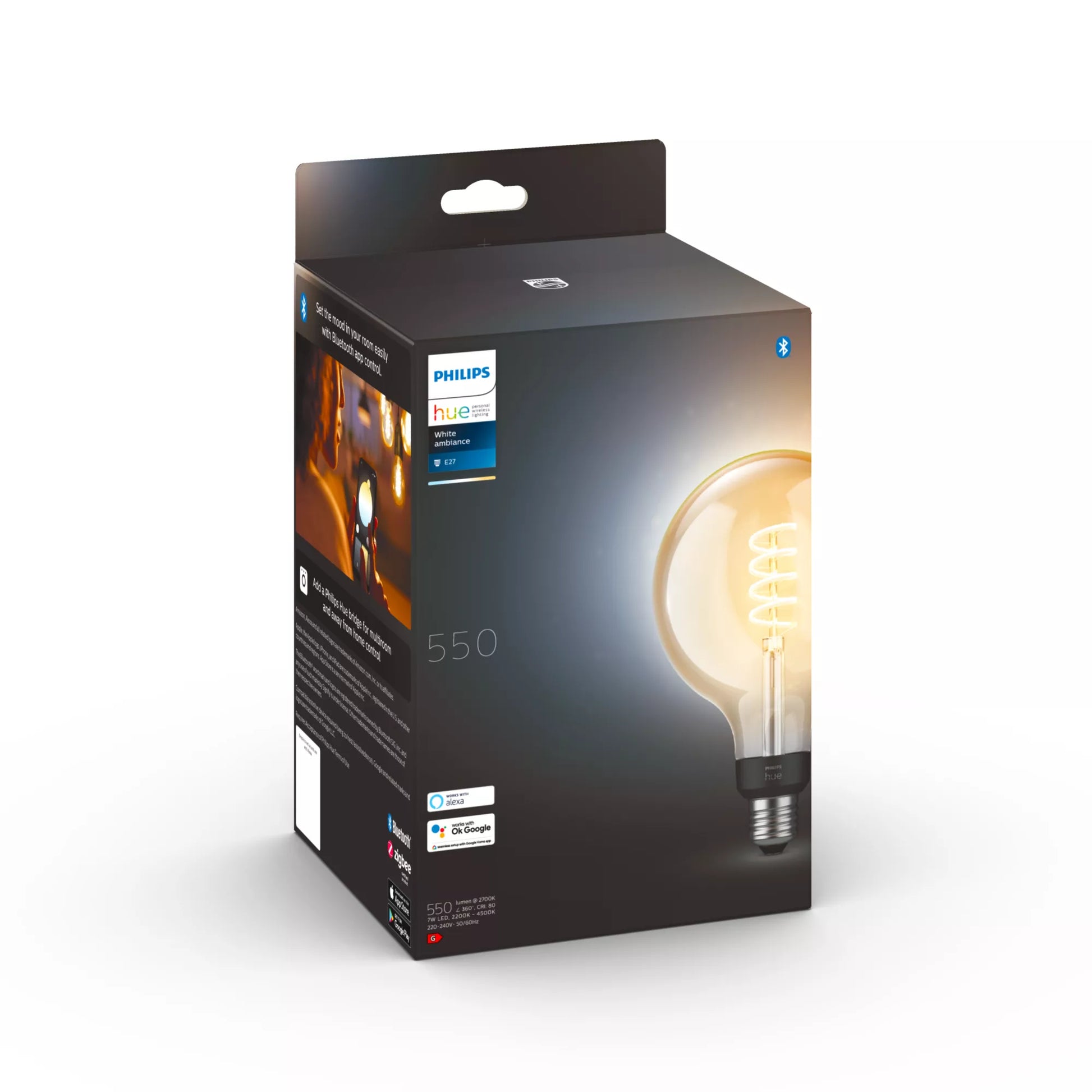 Philips by Signify Philips Hue Smart-Leuchtmittel E27 White Ambiance – 375 lm, 2700 K, WLAN/App, dimmbar