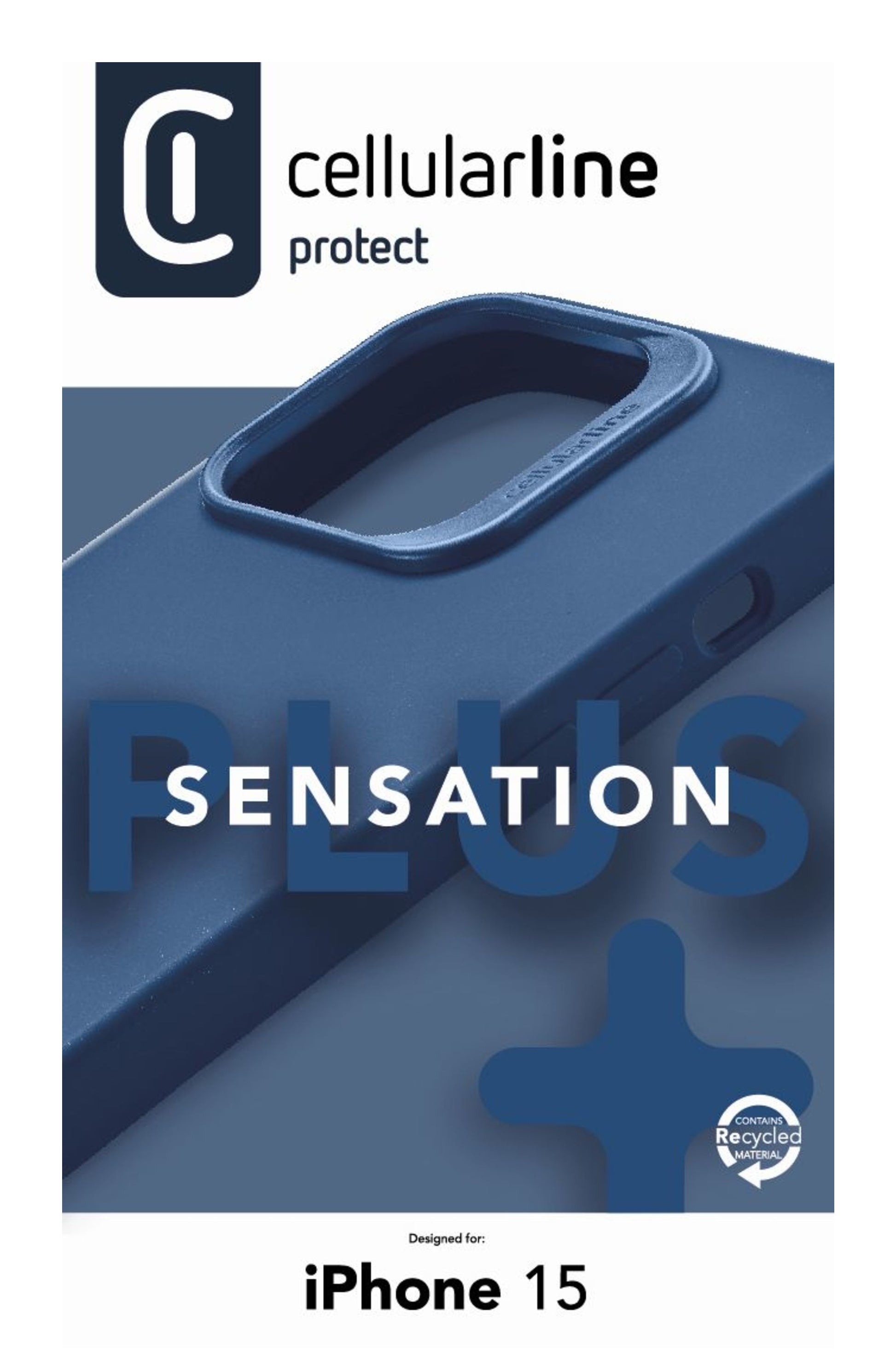 Cellularline Backcover – für Apple iPhone 15 – blau – Silikon