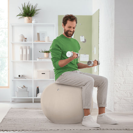 Leitz Ergo Active Sitzball – Stoff – Grau, Ø 65 cm, bis 150 kg