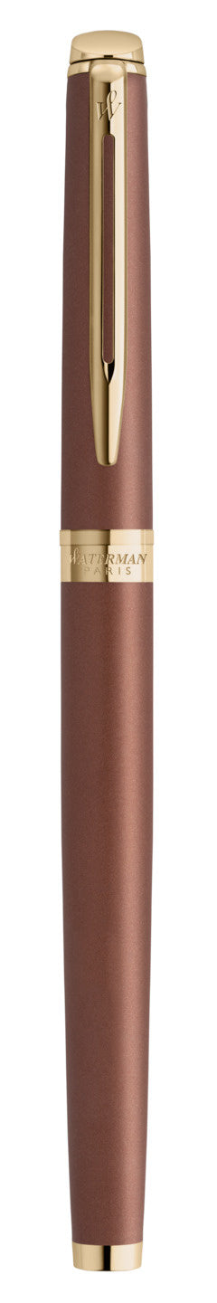 Waterman Hémisphère Understated Ed. Metall Kupfer – Füllfederhalter Feder F – rot, gold – Patronen/Konverter