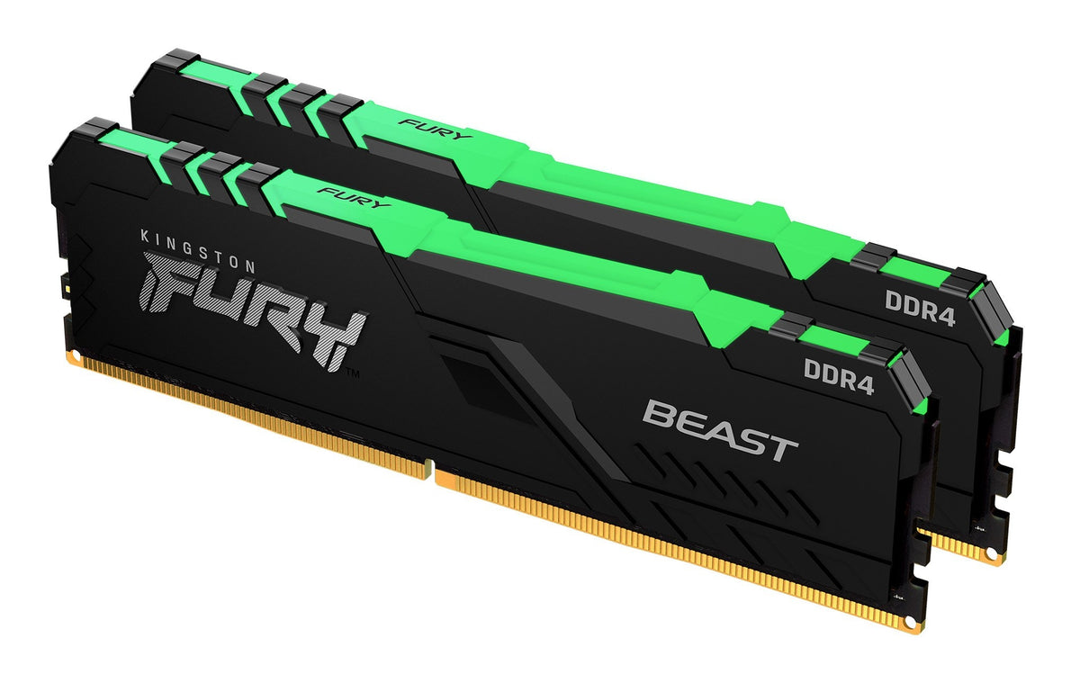 Kingston Technology Kingston FURY Beast RGB – 16 GB (2×8 GB) DDR4 3000 MHz, CL15, 288-poliger DIMM