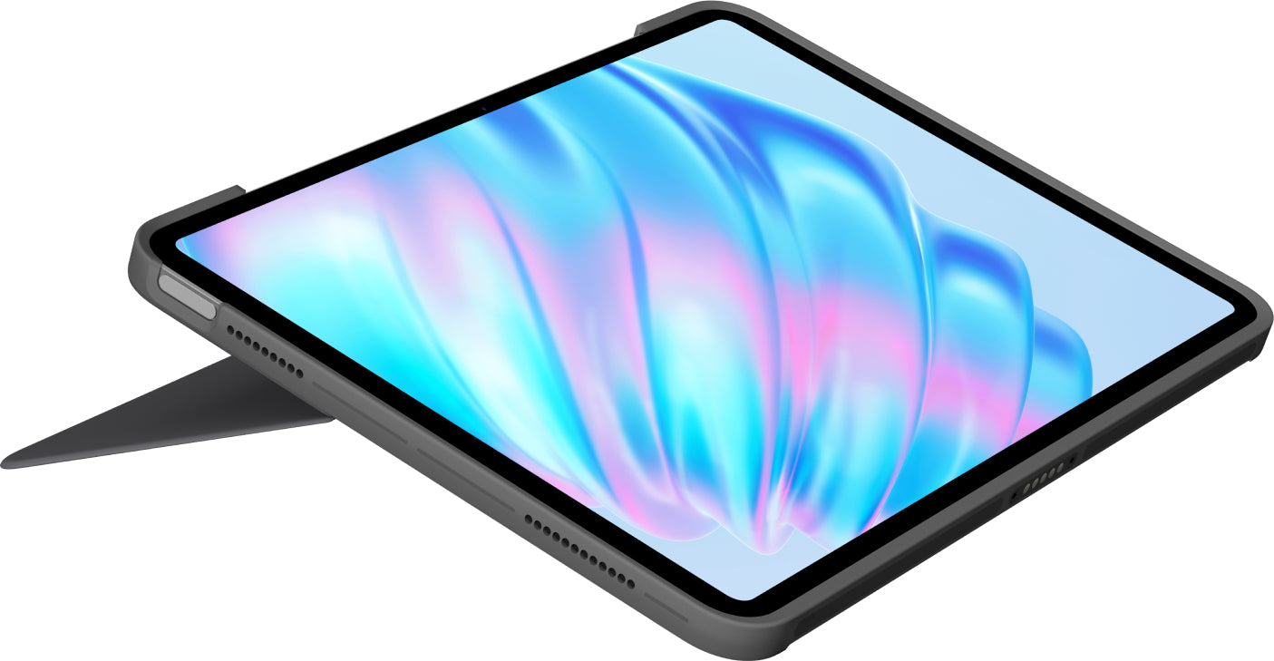 Logitech Tastatur-Case für iPad Air 11" (M2) – Smart Connector, QWERTZ (CH), Trackpad – Oxford Grey