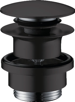 Hansgrohe Push-Open Ablaufgarnitur – Ø6,3×7,7 cm, Edelstahl, Messing, für Lavabo/Waschbecken, Schwarz matt