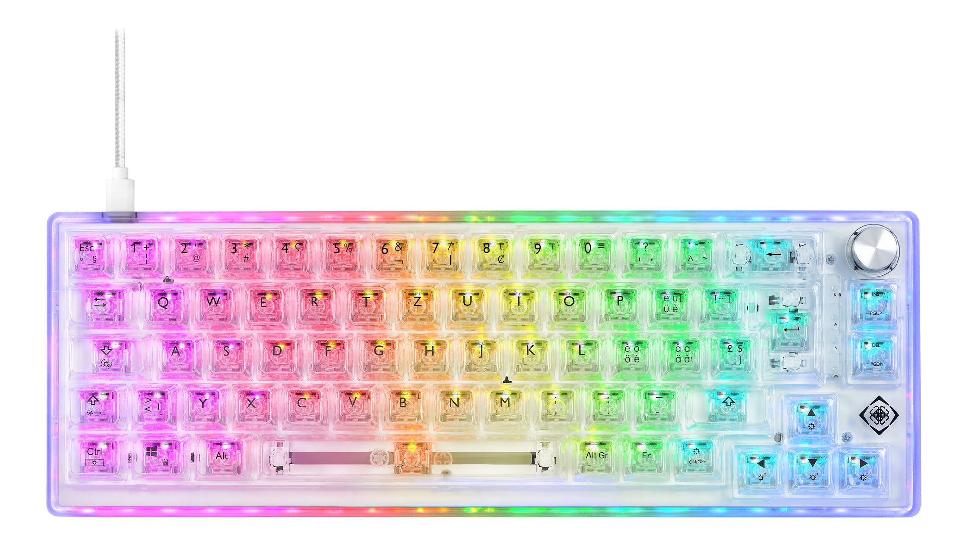Deltaco Gaming GAM-160-T-CH – Gaming-Tastatur 65% – Mechanisch – Verkabelt, USB-C – QWERTZ (CH) – RGB