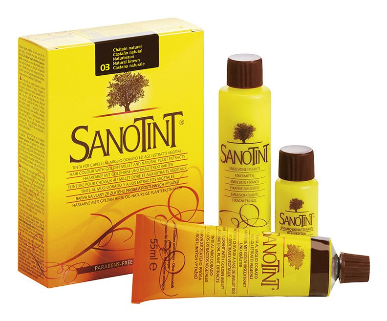 SANOTINT Haarfarbe 03 – ohne Ammoniak, langanhaltend – naturbraun