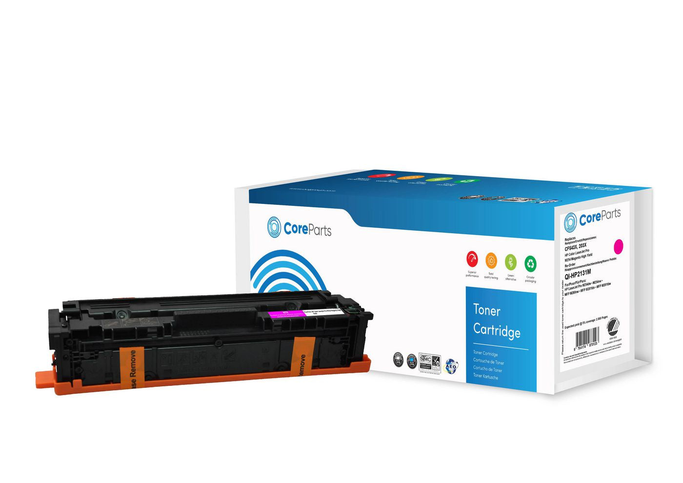 CoreParts CF543X Magenta Toner – Kompatibel XL – 2'500 Seiten – für HP Color LaserJet Pro M254