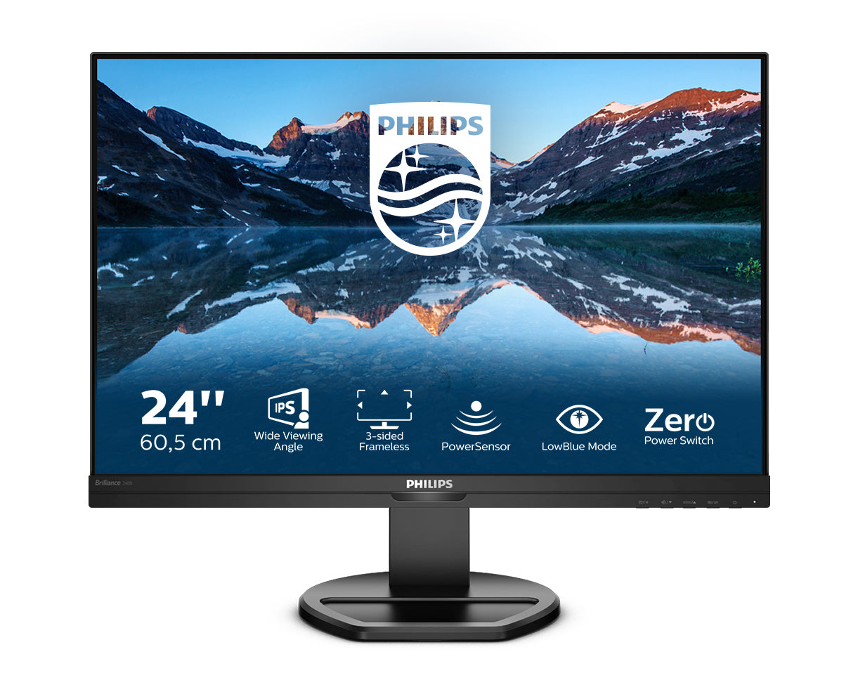 Philips 240B9/00 – Monitor, 24,1", 1920 × 1200 (WUXGA), IPS, 75 Hz, 300 cd/m², VESA 100 × 100, Schwarz