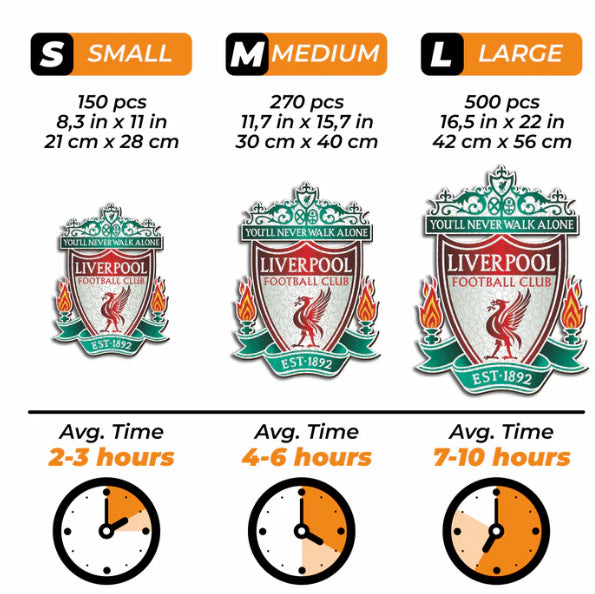 Iconic Puzzles Puzzle Liverpool FC Logo – 150 Teile – 21 × 28 cm – ab 10 J. – Holz – Mehrfarbig