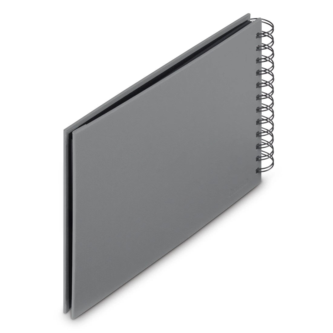 Hama Fotobuch, Spiralbindung, Schwarz, 24 × 17 cm, Papier, Grau, mit Einstecktasche