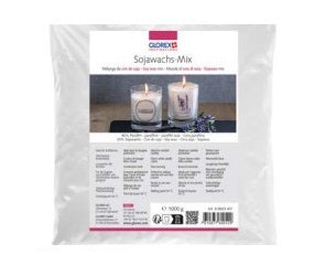 GLOREX Wachs, Sojawachs-Mix (20 % Sojawachs, 80 % Paraffin), Weiss, 500 g, 1 Stk., 6 8603 400