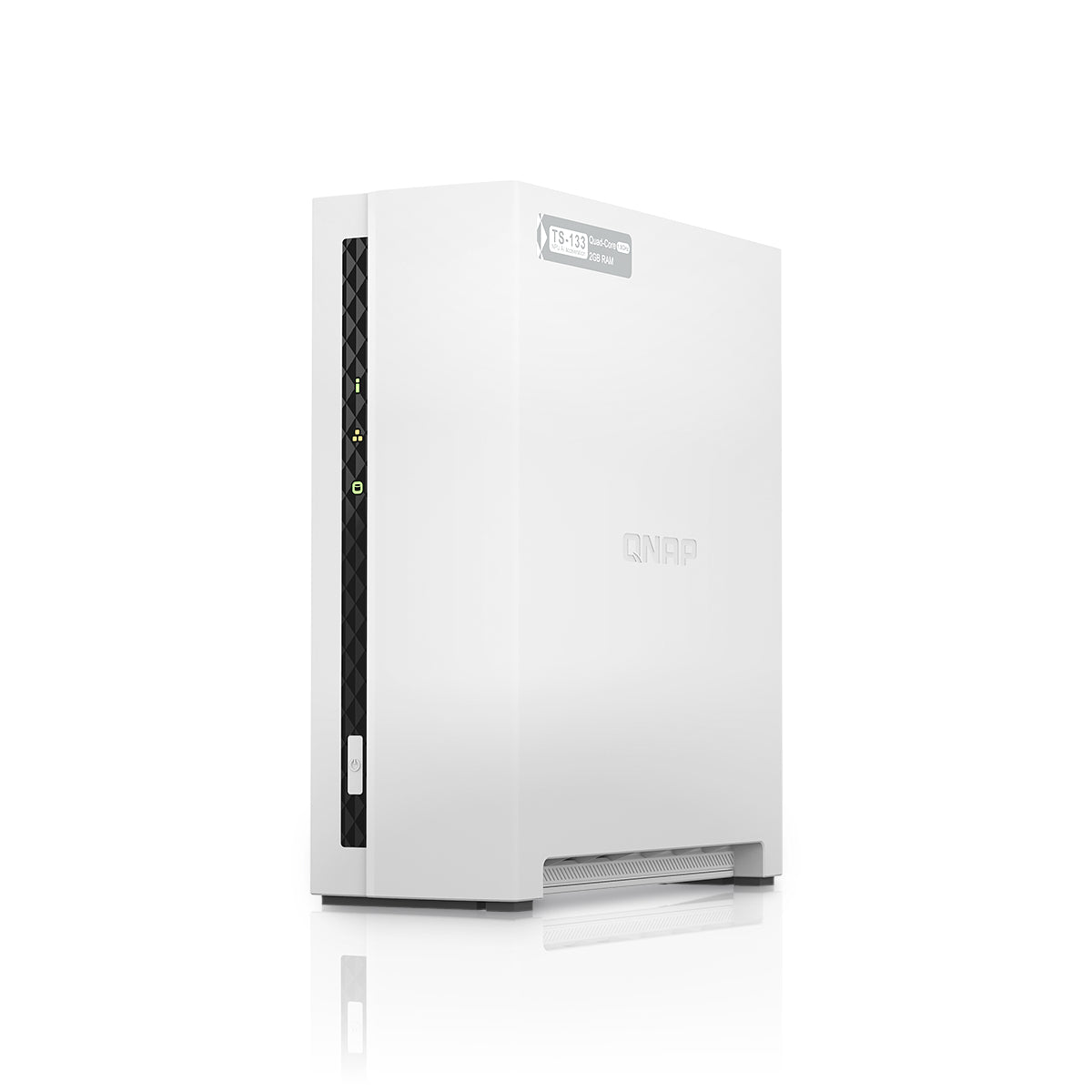 QNAP TS-133 – 1-Bay Tower NAS – Cortex-A55, 2 GB RAM, 1GbE, QTS, 2 TB HDD vorinstalliert