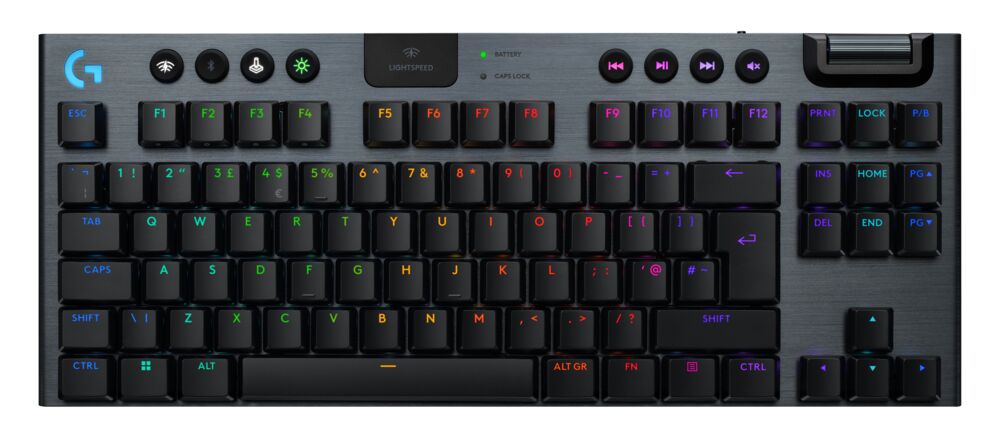 Logitech G G915 X – Gaming-Tastatur TKL – Bluetooth & 2,4 GHz (USB-A Empfänger) – AZERTY (FR) – RGB – Schwarz