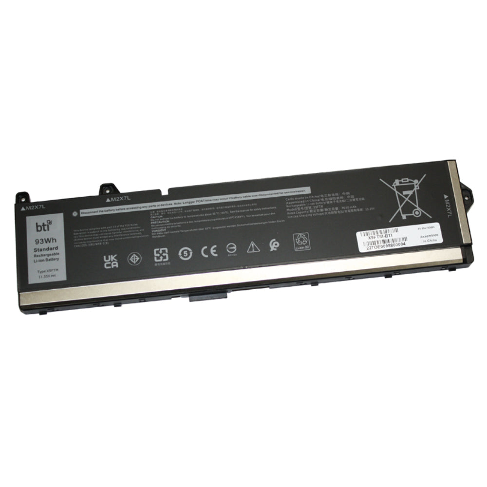 BTI X9FTM Notebook-Akku – für Dell Precision – 93 Wh, 11,55 V (6 Zellen) – Schwarz