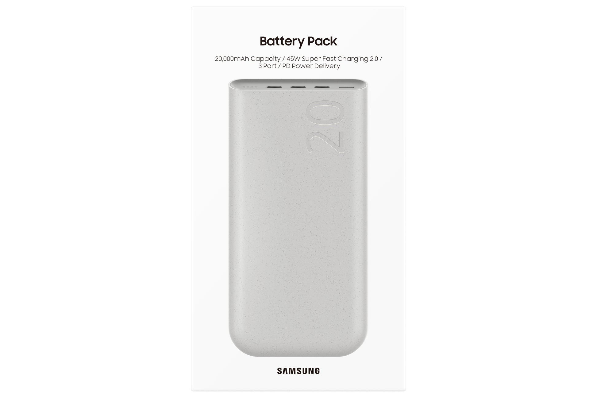 Samsung Powerbank 20'000 mAh – 45 W PD, 3× USB-C, beige