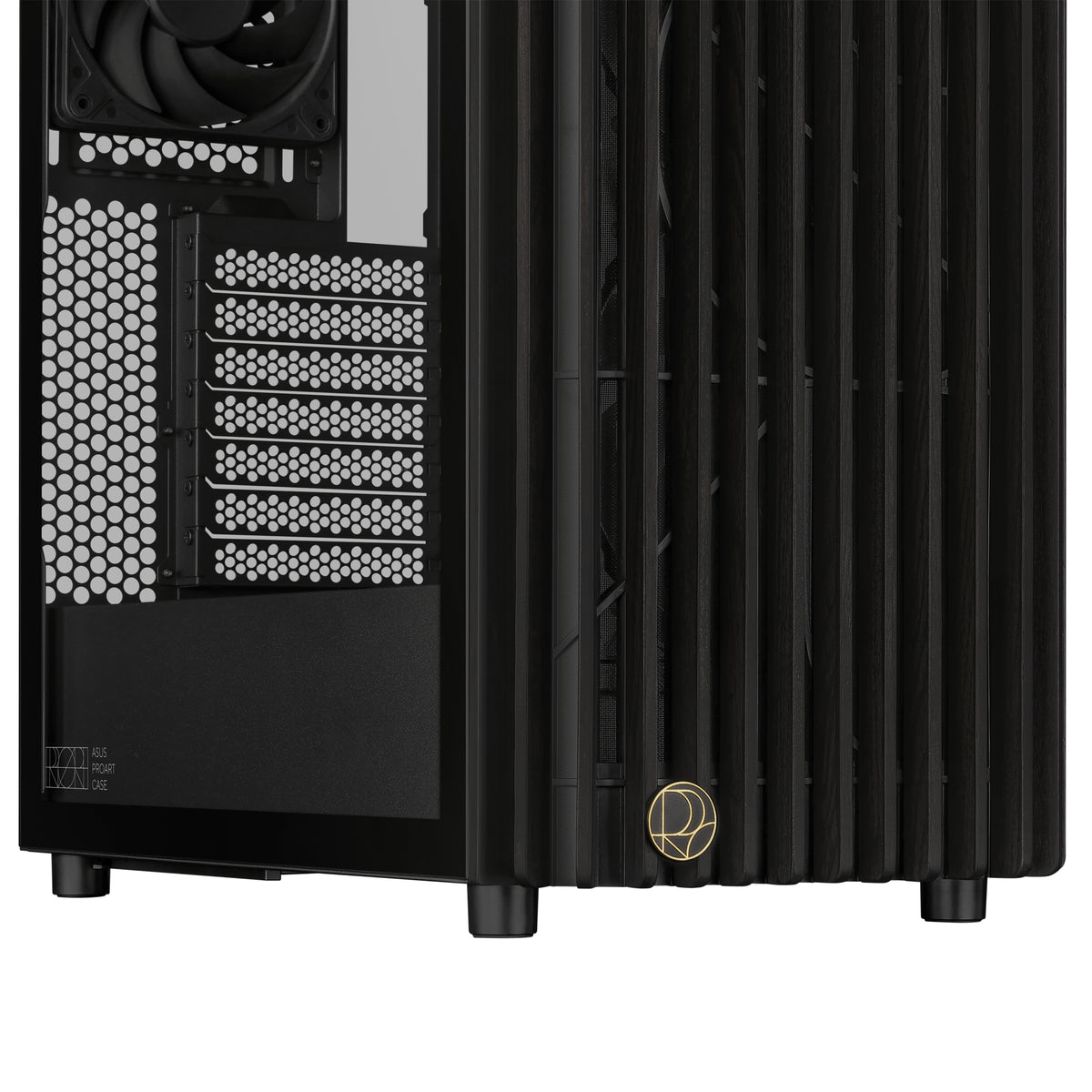 ASUS ProArt PA401 Wood TG PWM – PC-Gehäuse (Tower) – ATX, 2×3,5"/2×2,5", Gehärtetes Glas, Schwarz