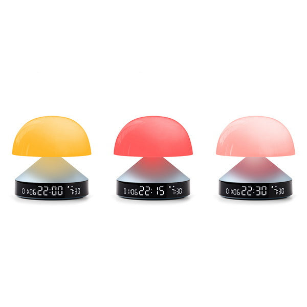 LEXON Lichtwecker Mina Sunrise – digital – 11 × 11 × 11 cm, hellblau, USB, 5 Wecktöne