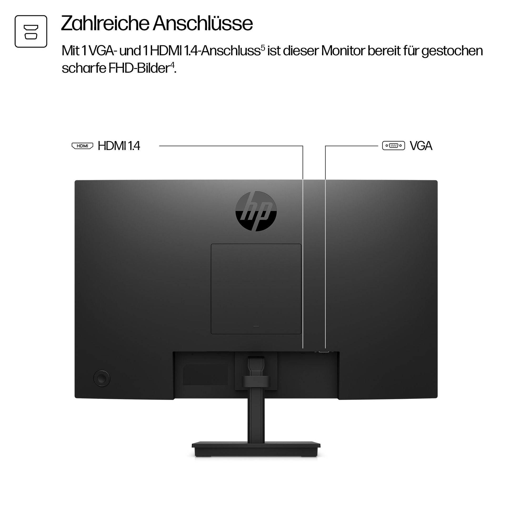 HP Monitor, 23,8" 1920 × 1080 (Full HD)